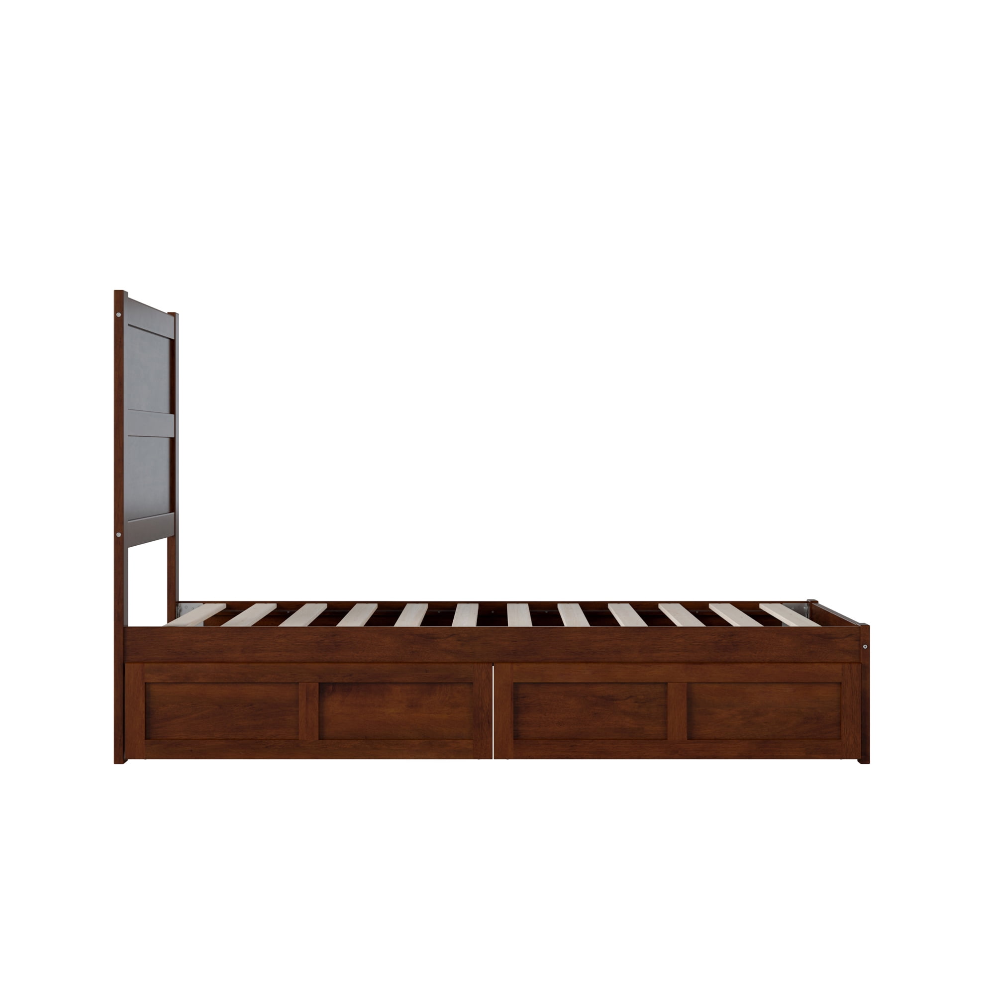 AFI NoHo 14" Twin Wood Platform Bed Frame with Set of 2 Storage Drawers, Walnut