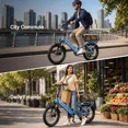 thumbnail image 4 of Lilypelle Folding Electric Bicycle for Adults, Peak 1000W Rear Motor，48V 500Wh Built-in detachable battery,20"×3.0 Fat Tire 7 Speed Step-Thru Electric Cargo Bicycle，28MPH, Fits for 4'9" to 6'5", 4 of 12
