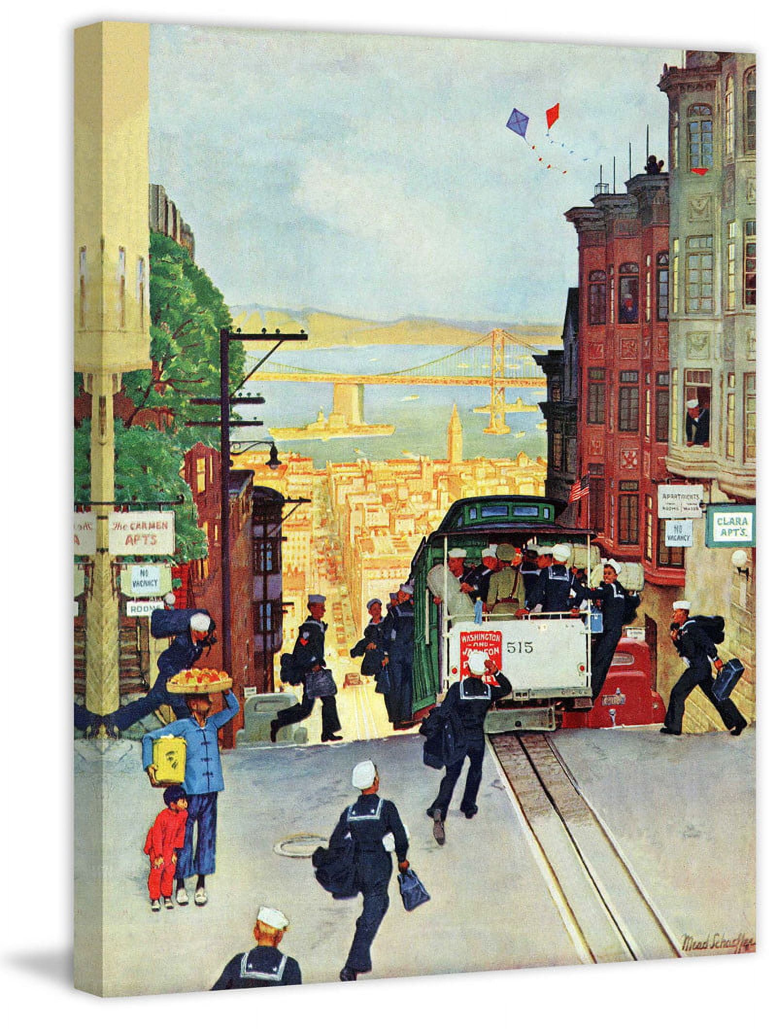 Marmont Hill "San Francisco Cable Car" by Mead Schaeffer Painting Print on Canvas