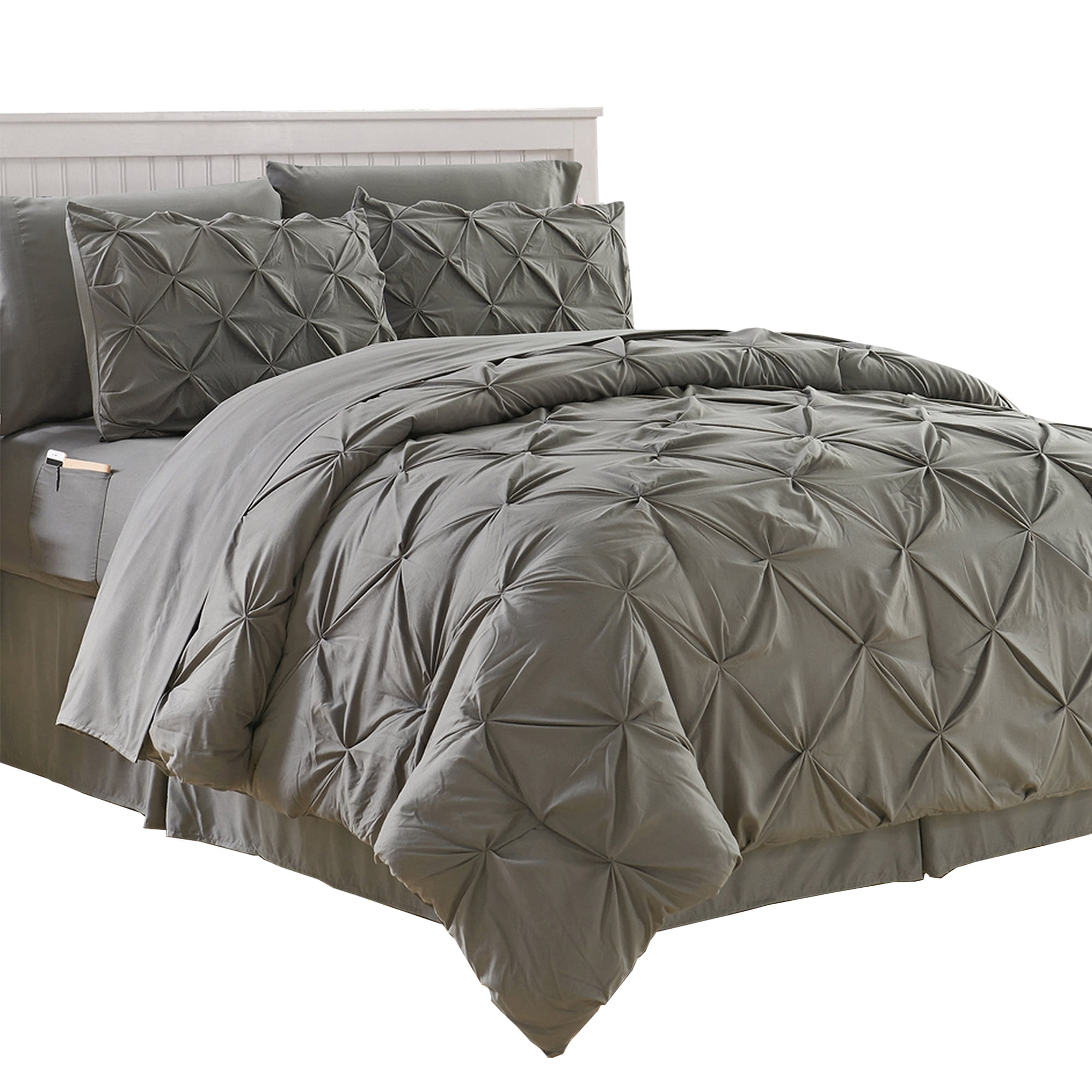 Elegant Comfort 6 Pieces Prestige Soft and Comfortable Collection Comforter Set Twin/Twin XL Gray