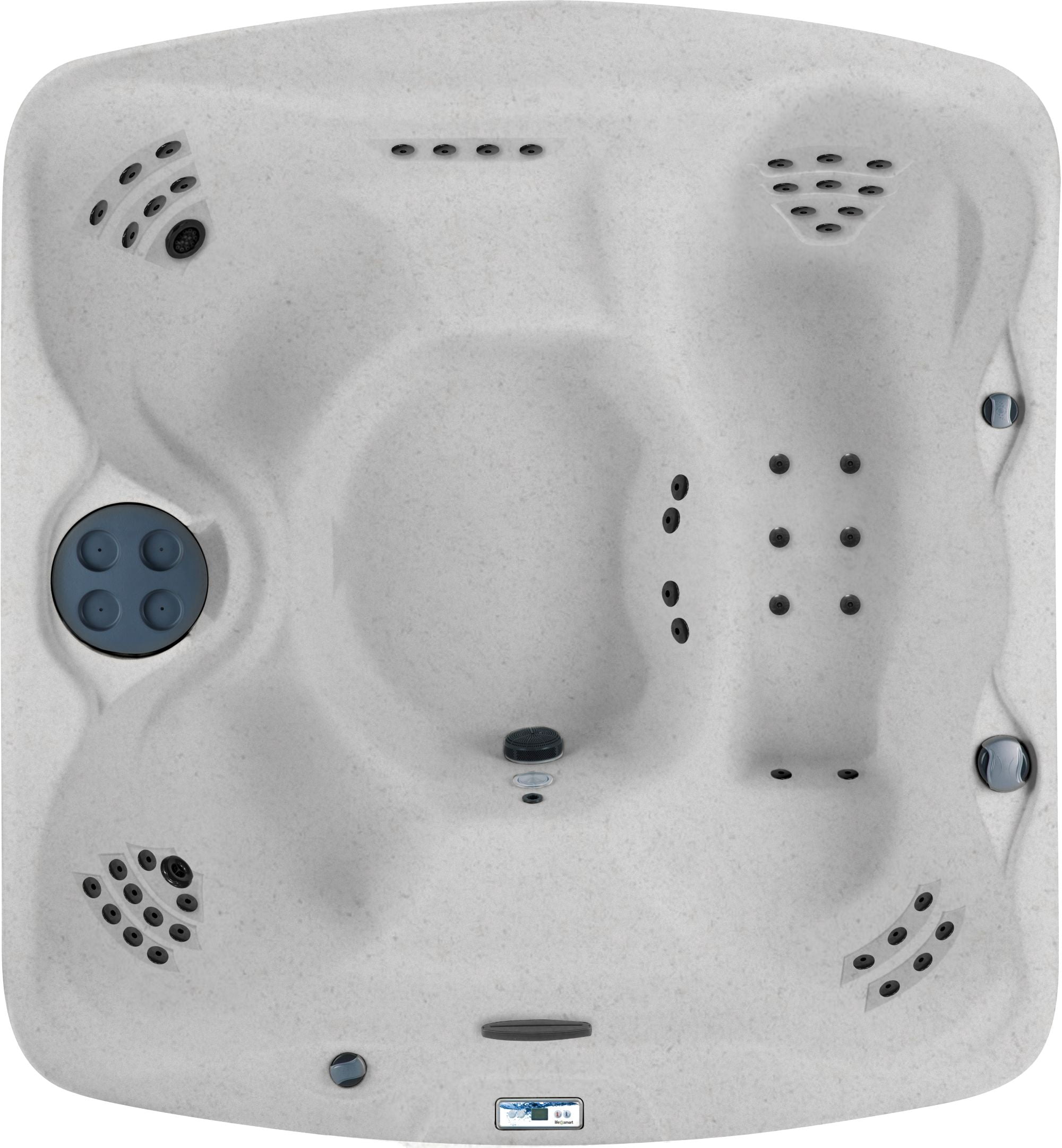 Lifesmart LS550 Plus Accessory Bundle - 5 Person, 65- Jet, 220-Volt Spa Sea Salt/ Espresso with a cover lifter and spa steps included!