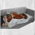 thumbnail image 6 of Funny Bear Soft Flannel Fleece Throw Blanket, National Russian Instrument Balalaika String Music with Ethnic Scarf, Cozy Plush for Indoor and Outdoor Use, 50" x 60", Cinnamon Multicolor, by Ambesonne, 6 of 6