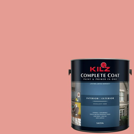 KILZ COMPLETE COAT Interior/Exterior Paint & Primer in One #LA190-02 Coral (Best Coral Paint Color)