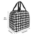 thumbnail image 2 of Bingfone Black Tartan Plaid Print Lunch Bag Insulated Lunch Box, Small Leakproof Cooler Food Lunch Containers Reusable High Capacity Lunch Tote Bags for Work, Travel, Outdoor, 2 of 5
