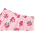 thumbnail image 5 of Topgal Girls Cotton Pajamas Kids Sleepwear Pull-on Crewneck Short Sleeves Snug-fit Jammie Pink Strawberry Set Size 12, 5 of 7