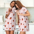 thumbnail image 4 of Susaid Strawberry Pattern Sleep Shirts for Women Short Sleeve Night Shirts for Sleeping Pullover Nightgown Soft Nightdress, 4 of 6