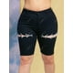 thumbnail image 2 of Cordones arriba dobladillo crudo más tamaño biker denim shorts Rosegal Pantalones cortos de talla grande, 2 of 5