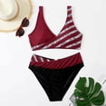 thumbnail image 3 of Swim Suits for Women 2024 Two Piece Fashion Bathing Suit Front Cross Swimsuit with Shorts Tummy Control Push Up Bikini Sets, 3 of 7