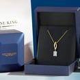 thumbnail image 5 of Gem Stone King 14K Yellow Gold White Moissanite and Lab Grown Diamond Pendant Necklace for Women | 1.03 Cttw | Gemstone Birthstone | Emerald Cut 7X5MM | With 18 inch Chain, 5 of 7