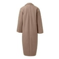 thumbnail image 5 of PMVFHDE Coats for Women Casual Long Length Solid Color Notch Lapel Long Sleeve Elegant Warm Wool Overcoat Top Khaki,XXL, 5 of 5