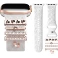thumbnail image 1 of Correa con Floral Grabado Compatible con Apple Watch 40mm 44mm 42mm 38mm 41mm 45mm 46mm 49mm, Correas Silicona Suave con Adornos Decorativos para iWatch Series 11/10/9/8/7/6/5/4/3/2/1 SE Ultra, 1 of 20