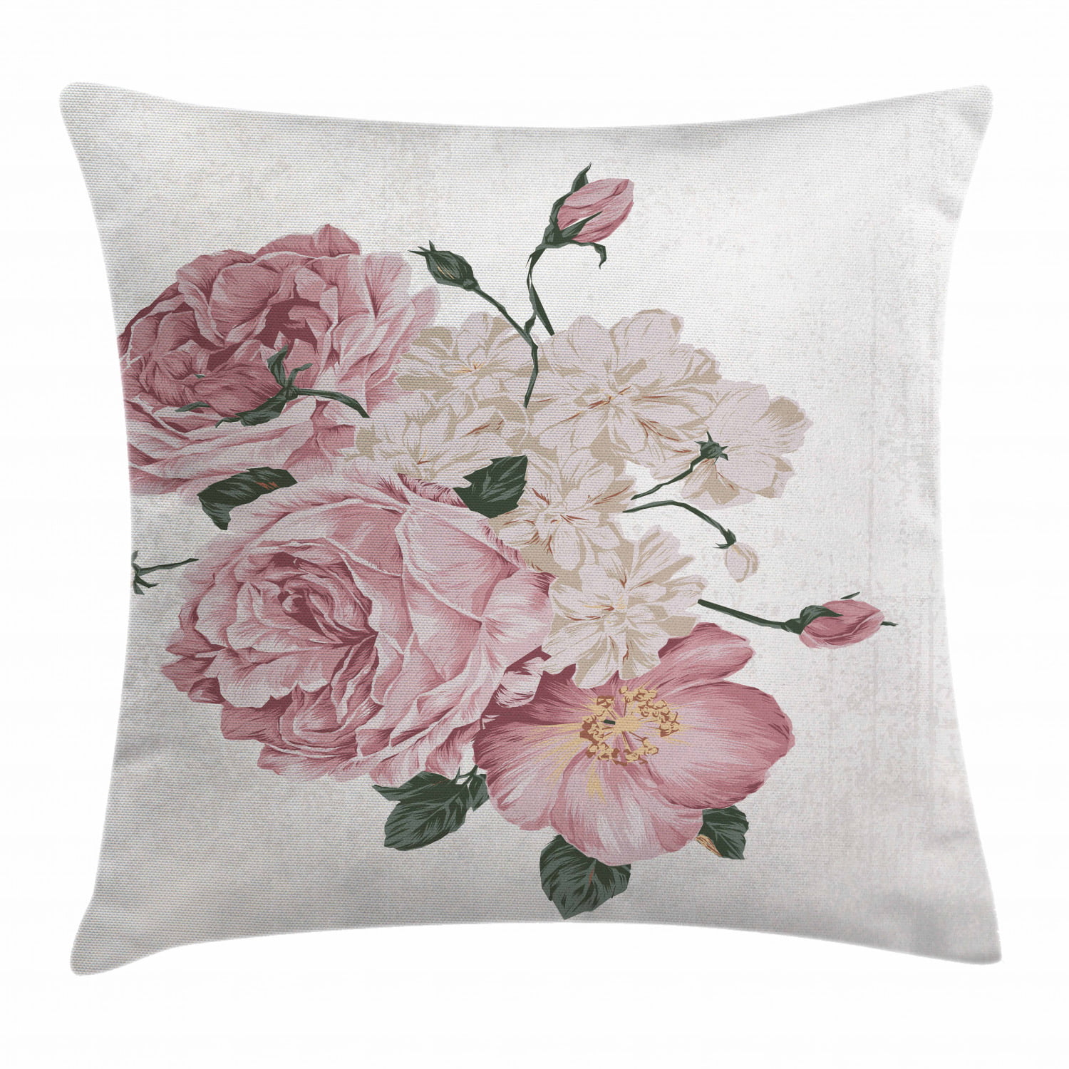 Retro Style Large Rose Flower Home Decorative Pillow Case Cushion Cover JJ