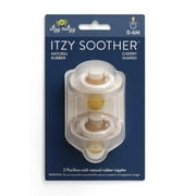 Itzy Ritzy Natural Rubber Infant Pacifiers; for Ages 0 - 6 Months; 2-Pack of Coconut & Toast