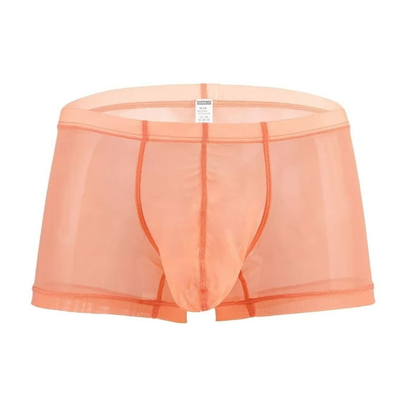 TANBOM Men's Sexy Mesh See Briefs Nylon Underwear Pack Orange XXXL 1-Pack