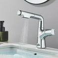 thumbnail image 3 of Chrome Bathroom Sink Faucet 1Hole Vessel Vanity Mixer Pull Down Sprayer Faucet, 3 of 16