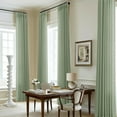thumbnail image 4 of ASWZXCFGV Sage Green Linen Sheer Curtains 96 Inches Long Memory Shape Trained Pleated Curtain for Living Room with Hooks Rings Back Tab Pinch Pleat Drapes 96 Inch Length for Boho Bedroom, 4 of 9