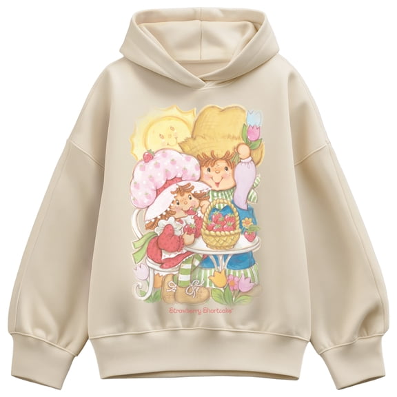 Strawberry Shortcake - Eating Strawberries - Women's Oversized Fleece Hoodie Sweatshirt