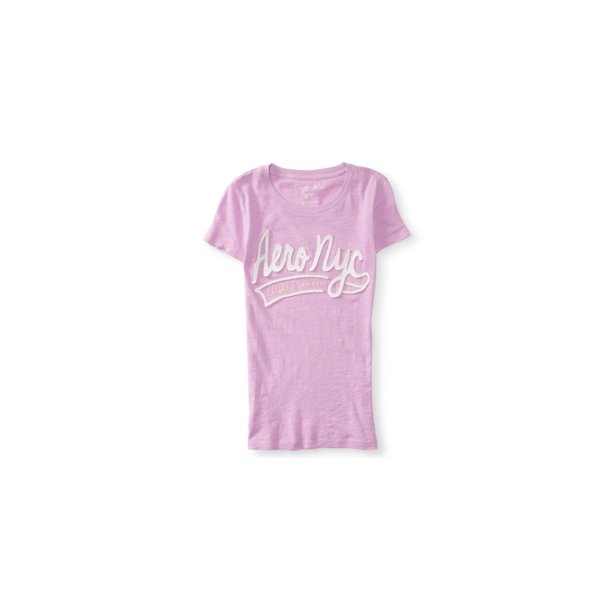 Aeropostale Womens Aero NYC Script Graphic Camiseta, Púrpura, Mediano Aeropostale Camiseta gráfica