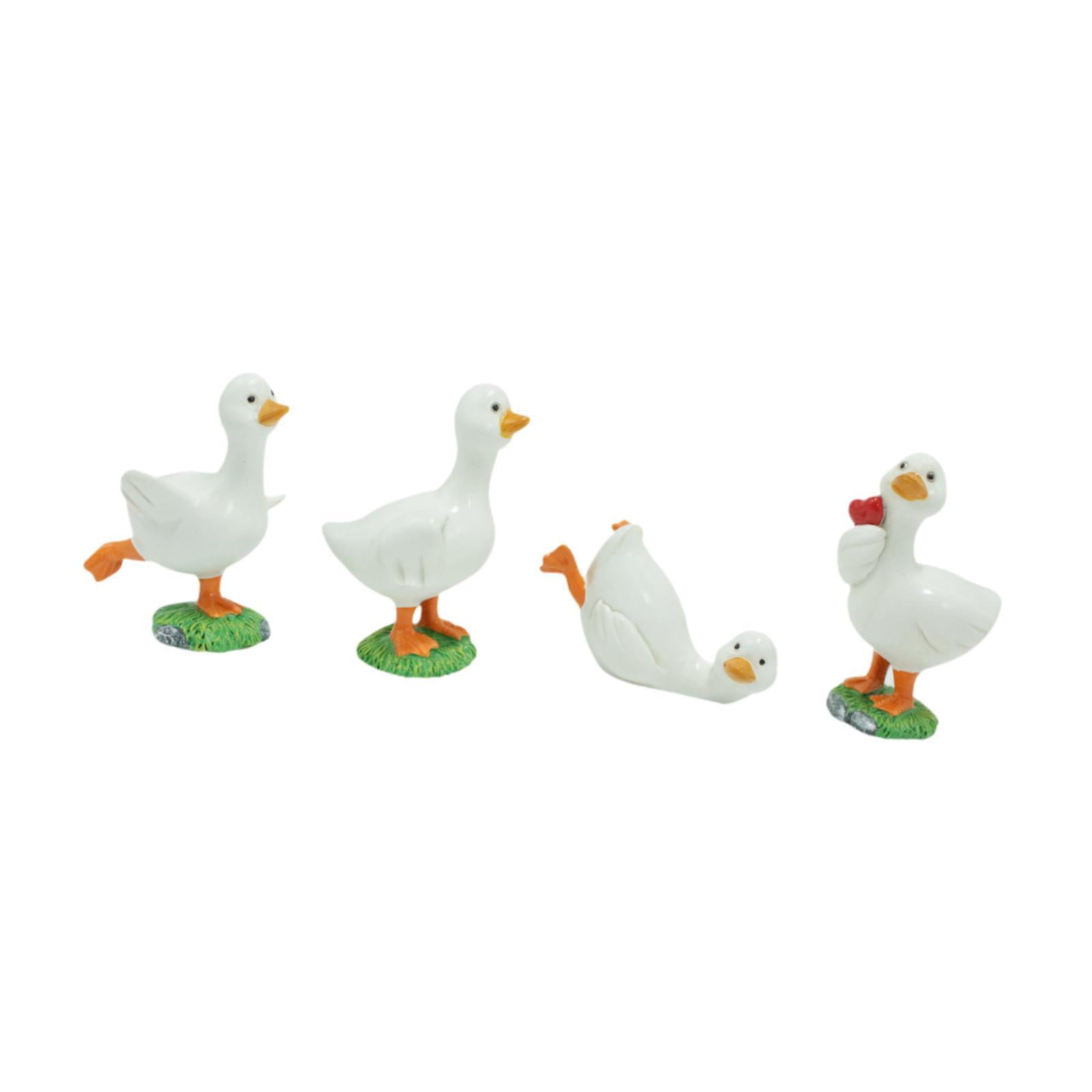 Bothyi 4Pcs Duck Garden Statues Animal Sculptures Outside Gift Funny Cafe Lawn Ornament