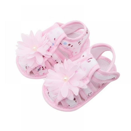 

SYNPOS Baby Girls Summer Sandals Soft Sole Infant Slippers Floral Princess Dress Toddler First Walkers Shoes 0-18 Months