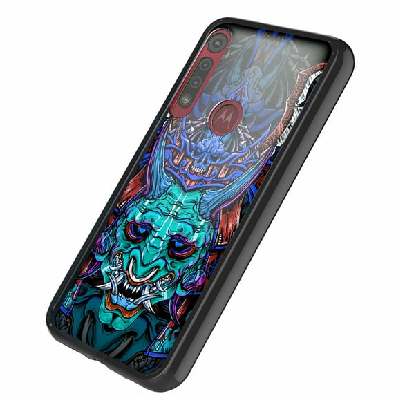 DALUX Ultra Slim PC-TPU Phone Case Compatible with Motorola Moto G8 Play - Teal Demon