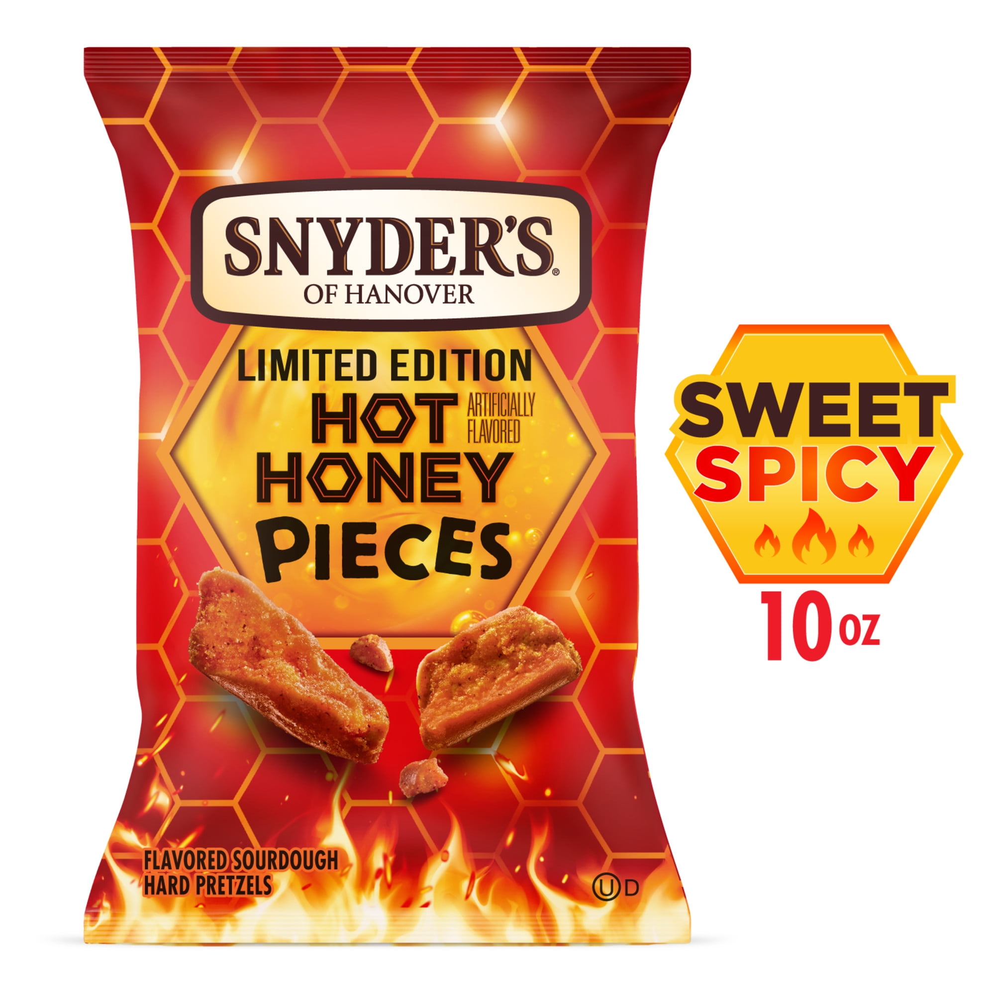 (2 pack) Snyder's of Hanover Pretzel Pieces, Hot Honey Flavored, 10 oz