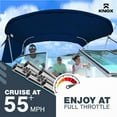 thumbnail image 2 of Knox B31-T31G-G3 61-66 in. Universal 3 Bow Bimini Tops with Detachable Sidewalls for Boats, Navy Blue, 2 of 6