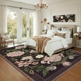 thumbnail image 3 of Garvee 9'x12' Vintage Floral Area Rugs Washable Rugs, Non-Slip Print Rug Low Pile Stain Resistant Indoor Carpet for Living Room Bedroom Home Office, Purple, 3 of 8