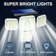 thumbnail image 4 of SolarEra Solar Lights Outdoor, 144 LED 3000LM Motion Sensor Lights with Remote Control, 3 Heads Security LED Flood Light, IP65 Waterproof, 270° Wide Angle Illumination Wall Light with 3 Modes, 2 Pcs, 4 of 9