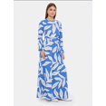thumbnail image 3 of Abstract Print Maxi Dress with Long Sleeves, 3 of 5