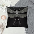thumbnail image 2 of COMIO  Dragonfly Pillow Case Black White Insect Dragonflies Wings Nature Throw Pillow Cover Decorative Square Cushion Canvas for Women Men Sofa Bed, 2 of 5