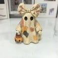 thumbnail image 2 of 3.9 Inch Vintage Patchwork Ghost Decor Halloween Resin Ghost with Pumpkin Cute Rustic Fall Farmhouse Tabletop Figurine Decoration Accent for Home, 1Pack, 2 of 11