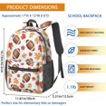 thumbnail image 3 of Football Leaf White Pattern 17" School Backpacks for Teens,Waterproof Oxford Fabric,S-Shape Padded Straps for School,Travel,Hiking,Camping, 3 of 5
