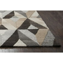 Alora Decor Makalu 5' x 8' Geometric Gray/Natural Hand-Tufted Area Rug