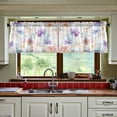 thumbnail image 3 of Yayeee Kitchen Curtains Tier Set of 2 Light Filtering 57"x36" Over Sink Window Panels, Purple Flower Pattern, 3 of 7