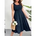 thumbnail image 3 of AURA Plus Size Summer Sleeveless Tank Dress for Women 2025 Smocked Casual Loose Sundress Flowy Beach Tiered Long Midi Dresses, 3 of 7