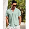 thumbnail image 4 of COOFANDY Button Up Knit Shirts for Men Casual Shirt Short Sleeve Button Down Shirt for Men, 4 of 6