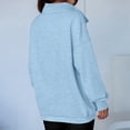 thumbnail image 3 of Sweatshirt for Women Oversized Casual Long Sleeve Button Henley Neck Pullover Tops Fashion Outfits Clothes Light Blue L, 3 of 5