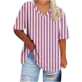 thumbnail image 1 of Birdeem Blouses pour Femmes T-Shirt d'Été Imprimé à Manches Courtes Col en V Surdimensionné pour Femmes, 1 of 1