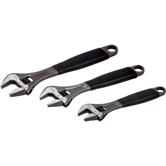 Juego de llaves ajustables Bahco Alloy Steel Metric (paquete de 3)