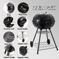 thumbnail image 5 of 22-inch Charcoal Kettle Grill,  2 Layer Grilling Racks BBQ Grill with Charcoal Chimney Starter, Heavy Duty Large Outdoor Enameled Grills Set of 2 for Barbecue Camping Backyard Picnic Patio, 5 of 6