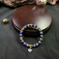 thumbnail image 4 of Pulsera con colgante de amor de amatista, lapislázuli y ojo de tigre natural, tamaño grande, 4 of 4