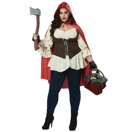 Plus Size Red Hooded Wolf Slayer Costume