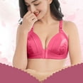 thumbnail image 2 of Women's Front Closure Bra Wireless Lightly Padded Comfortable Bra Full Coverage Support Everyday Bra, 2 of 4