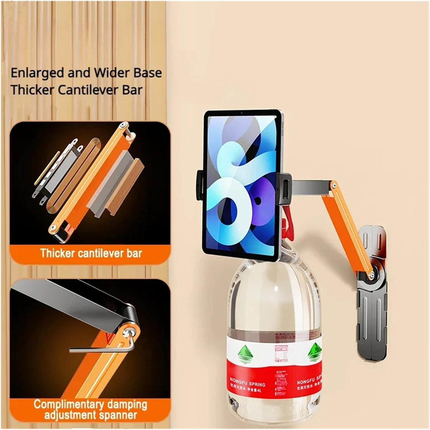 Magnetic Wall-Mounted Phone Holder, Magnetic Desktop Phone Holder Stand Clip, Magnet Stand for iPhone and Android compatible with Alloy Base (White Clip Holder)