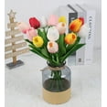 thumbnail image 4 of Pink Tulips Artificial Flowers 10pcs Real Touch Tulips Flowers Fake Pink Tulips Faux Flowers for Home Decoration Wedding Bouquet Party Baby Shower Centerpieces Bridal Bouquet Decor (Pink), 4 of 5