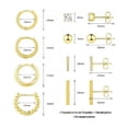 thumbnail image 2 of Aretes De Laminado Oro 14k para Mujer Arracadas Huggies Moda 8 PARES, 2 of 3