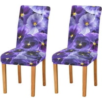 Violet Flowers Stretch Chair Covers Set of 4 Removable Washable Dining Chair Slipcovers for Kitchen Dining Room Hotel Decor