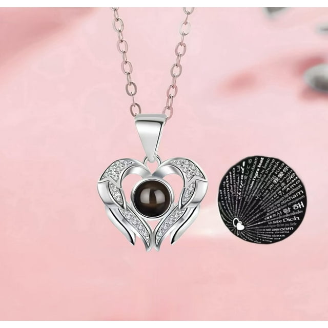 Sdmnsg-T Vraie Rose Préservée avec Cœur Je t'Aime Colliers pour Femmes - Fleurs Rouges Éternelles Cadeaux pour Elle Ensemble Cadeau Romantique pour Petite Amie Anniversaire de Mariage à la Saint-Valentin Fête des Mères Noël