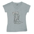 thumbnail image 5 of Country Girl Boots Women's V-Neck T-shirt Vintage Cowgirl Western Floral Southern Rustic Country Style Cute Roses Rodeo Tee, 5 of 7
